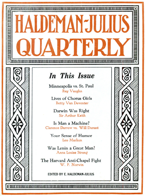 (image for) Haldeman-Julius Quarterly, Vol. 2, No. 2. - Click Image to Close